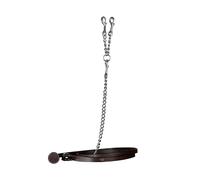 Longe équitation en cuir avec chaine Dy'on Marron 200 cm