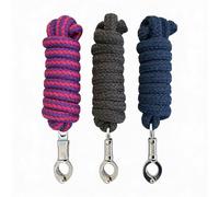 Longe pour cheval, corde d'attache pour chevaux avec crochet anti-panique solide, longueur 2 m, plusieurs couleurs (rouge-violet, noir, rose)