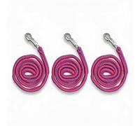 Longe pour cheval, corde d'attache pour chevaux avec mousqueton anti-panique solide - Longueur : 2 m - Plusieurs couleurs (Rouge-Violet Rouge-Violet Rouge-Violet)