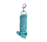 Longe pour cheval - Corde de fixation avec crochet de panique - Longueur : environ 2 m - Robuste, élégant et agréable à tenir en main - Turquoise - 1 pièce