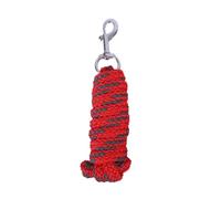 Longe pour cheval - Corde de fixation avec crochet de panique - Longueur : environ 2 m - Robuste, élégant et agréable à prendre en main (rouge, 1 pièce)
