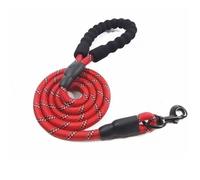Longe pour Chien, Collier de Laisse en Nylon for Chien et Chat, Corde Traction Ronde Anti-Perte for Petits, Moyens Grands Chiens(Red,1CM 2M)