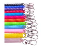 Longe rétractable, Lanière enroulée à ressort rétractable, porte-clés, 50 pièces, cordon extensible antivol en spirale for clés, portefeuille, téléphone portable(A)