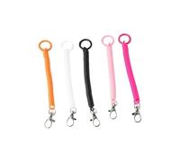 Longe rétractable, Porte-clés rétractable à lanière enroulée, avec fermoir mousqueton en métal, for clés, portefeuille, téléphone portable, cordon Anti-perte(Red)