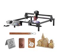 Longer 10W Graveur Laser Kit Complet avec Plateau Rotatif 360° & Kit d’Assistance d’Air - Surface de Gravure 400x400 mm pour Métal Verre Bois, Inclut Pompe à Air et Buse