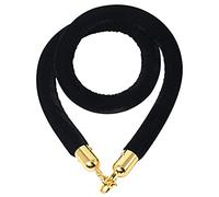 Longer and Thicker Crowd Control Rope Barrier with Plated Hooks,Stanchion Queue Velvet Ropes,Red/Black/Blue(Black,300cm(118inch))