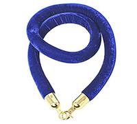Longer and Thicker Crowd Control Rope Barrier with Plated Hooks,Stanchion Queue Velvet Ropes,Red/Black/Blue(Blue,300cm(118inch))