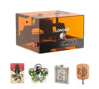 LONGER Graveur laser Ray5 miniS avec housse de protection, mini machine de gravure pour bois, cuir, acrylique, 5,5 W, projets de bricolage, zone de travail 130 x 120 mm