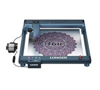 LONGER Laser B1 Machine à graver laser, 30 W, avec assistance à l'air automatique, gravure laser à diode haute vitesse, surface de travail 450 x 440 mm, pour bois, acrylique, cuir, verre et métal