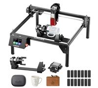 LONGER Ray5 Graveur Laser Professionnel, Machine de Gravure et Découpe CNC avec Assistance d’Air et Rouleau Rotatif, pour Bois, Métal, Acrylique et Verre, 10W, 400 × 400 mm