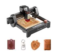 LONGER Ray5 mini gravure laser, Graveur laser CNC 2,5W haute vitesse avec Wi-Fi, arrêt d'urgence, pour gravure sur bois, métal, acrylique et cuir, zone de travail 140 × 130 mm