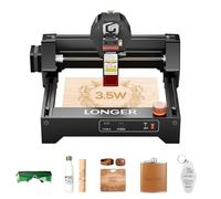 LONGER Ray5 Mini Machine de Gravure Laser, Graveur et Découpeuse Haute Vitesse 12 000 mm/min avec Wi-Fi et Arrêt d’Urgence, pour Bois, Métal, Acrylique et Cuir, Zone de Gravure 140 x 130 mm, 3,5 W