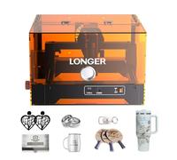 LONGER Ray5 miniS gravure laser, Machine de gravure et découpe laser CNC 10W classe 1 avec boîtier, Wi-Fi, arrêt d'urgence, pour bois, métal, acrylique et cuir, zone 120 × 130 MM