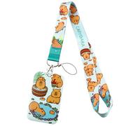 Longes Avec Porte-clés Sangle De Cou Capybaras Porte-badge Lanière Belle Carte Pour Infirmières Enseignants Bureau Lanyards Capybara Avec Porte-clés Belle Sangle De Cou Carte D'animal De Dessin Animé