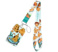Longes Avec Porte-clés Sangle De Cou Capybaras Porte-badge Lanière Belle Carte Pour Infirmières Enseignants Bureau Lanyards Capybara Avec Porte-clés Belle Sangle De Cou Carte D'animal De Dessin Animé