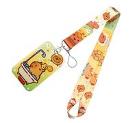 Longes Avec Porte-clés Sangle De Cou Capybaras Porte-badge Lanière Belle Carte Pour Infirmières Enseignants Bureau Lanyards Capybara Avec Porte-clés Belle Sangle De Cou Carte D'animal De Dessin Animé
