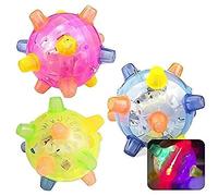 Longeu 1Pièce LED Flash Musique Danse Bal Rebondissant, Boule Vibrante Sauteuse Électrique Idéal pour Cadeaux d'animaux De Compagnie pour Tout-Petits