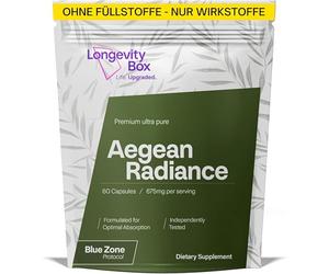Longevity Box Aegean Radiance - Formule Blue Zone à base de diosmine, lutéoline, apigénine et hespéridine, 60 gélules pour favoriser le bien-être et la santé générale