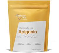Longevity Box Apigénine 100 mg, 90 gélules, extrait de graines de céleri 98 % pur, pour soutien du sommeil, du NAD+, de l’énergie, de la longévité et de la santé cellulaire