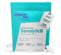 Longevity Box Senolytic 8, 120 gélules, complexe de 8 ingrédients dont fisétine, quercétine, NAC et tocotriénols, 99 % pur, pour soutien de la longévité, de la santé cellulaire