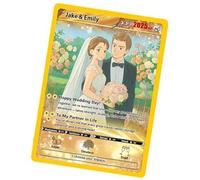 LongGenius Carte d'anniversaire de poke personnalisée - Carte photo de mariage personnalisée, cadeau de style anime, souvenir de couple pour lui ou elle
