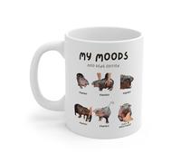 LongGenius Mug Moo Deng Mood Sassy Hippo | Mignon | Drôle | Cadeau