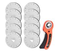LONGHAO 10 pcs Rondes Lames Cutter Rotatif,Rotary Cutter Lame,Cutter Rotatif Couture,Lames de Rechange pour Couteau Rotatif,Valable pour Tous les Types de Tissus,Patchwork,Scrapbooking
