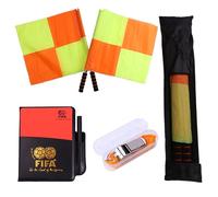 LONGHAO 4 pcs Kit Arbitre Football Cartes d'Arbitre de Football Sifflet Arbitre Cartes d'Arbitre Carte d'Arbitre Rouge et Jaune Drapeaux d'Arbitre,pour Le Jeu de Sport Scolaire (#1)