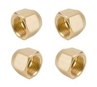 LONGHAO 4 pcs Split éCrou à Sertir,Bouchon à Sertir En Laiton,Laiton éCrous à Sertir PièCes Climatisation Raccords,3/8 Pouce Pour Conduite De FrigorigèNe Climatisation,Adaptateur Pour Hvac (5”5/8)