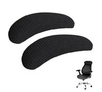 LONGHAO2 pcs Housses d'Accoudoir de Chaise de Bureau Housses d'accoudoirs avec Fermeture éclair Housse d'accoudoir pour Chaise de Bureau (Noir 2)