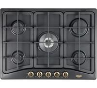 DE LONGHI Table de Cuisson ANF57PRO 5 Feux 1 Triple Couronne Fonte Anthracite