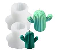 LongHoneySong Lot de 2 Bougies Silicone Moules Cactus: Moules En Silicone, Facile à Utiliser, Réutilisable, Parfait pour la Fête des Mères / Fête des Pères / Anniversaire