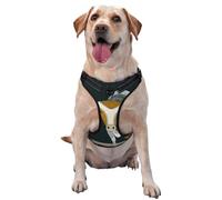 Longhorn Cattle On Harnais anti-traction réglable réfléchissant Oxford pour chien de taille moyenne et grande taille Vert foncé