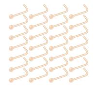 Longita 21-28 Pi¨¨Ces 20G Plastique Couleur de la Peau Bioflex Retainer Flexible Droit L Forme Spiral Piercing Nez Stud Anneaux Clou Goujon Os Vis Bijoux de Corps Boule 2mm