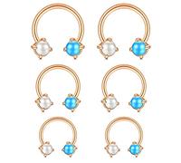 Longita Fer ¨¤ Cheval Piercing Septum Femmes 16G 8/10/12MM Perle Piercing Nez Anneaux Piercing Tragus Conch Helix Cartilage Boucle Orelle Or Rose