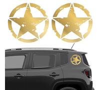 Longivia® 2 Unités Autocollant Militaire Etoile Or Différentes Couleurs-Tailles 10 cm 15 cm 20 cm 25cm - PVC Stickers 4x4 Decoration Deco US Army Off Road pour Moto et Voiture Van
