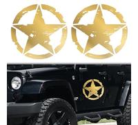 Longivia® 2 Unités Autocollant Militaire Etoile Or Différentes Couleurs-Tailles 10 cm 15 cm 20 cm 25cm - PVC Stickers 4x4 Decoration Deco US Army Off Road pour Moto et Voiture Van