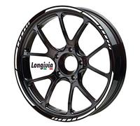 LONGIVIA ® Liseret de Jante Moto Blanc Réfléchissantes Stickers Jante Scooter Mobylette Autocollant Kit complet pour Costumisation Deco Moto Vélo Voiture Roue de 15 à 19 pouces