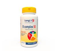 LongLife® B Complex 50 | 11 vitamines groupe B à libération prolongée | Formule complète à haute dose | Vitalité, défenses immunitaires | 4 mois de traitement | Sans gluten et végan