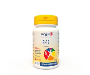 LongLife® B12 1000 mcg | Vitamine B-12 | Formule exclusive sublinguale à haute dose | Absorption élevée | 2 mois de traitement | 60 comprimés | Végan et sans gluten