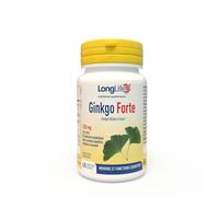 LongLife® Ginkgo Forte | Ginkgo biloba avec centella, choline et inositol | Microcirculation, mémoire et fonctions cognitives | Antioxydant | 2 mois de traitement | Sans gluten et végan