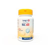 LongLife® NAC 600 mg | Précurseur du glutathion | Haute concentration | NAC N-acétyl-cystéine | Défenses immunitaires adultes | 60 gélules d’origine végétale | Végan et sans gluten