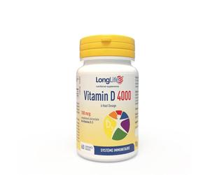 LongLife® Vitamin D 4000 | Haute teneur en vitamine D3 naturelle | 4 mois d’utilisation | Défenses immunitaires, santé des os et des dents | Métabolisme du calcium | Sans gluten et végétarien