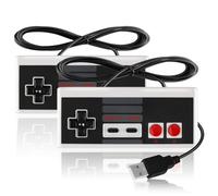 LongLongJin Lot de 2 manettes USB filaires pour jeux NES, compatibles avec Windows, PC, Mac, Linux, RetroPie NES - USB rétro classique - Contrôleur de manette de jeu Raspberry Pi pour une expérience
