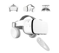 LONGLU Casque de réalité virtuelle pour téléphone avec télécommande, lunettes vidéo 3D mobiles VR pour films et jeux, compatibles avec iPhone et téléphones Android (blanc)