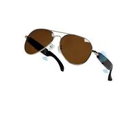 LONGLU Lunettes intelligentes, lunettes intelligentes AI avec application Hyper MZT - Traduction en temps réel de plus de 100 langues, photographie tactile, protection UV400 et Bluetooth 5.4 (marron)