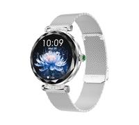 LONGLU Montre Intelligente pour Femmes avec Appel téléphonique Bluetooth pour iPhone et téléphones Android Tracker de Fitness Multi-Sport avec réponse/appels imperméable (Argenté)