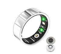 LONGLU Smart Ring pour Hommes Femmes, Bague Tracker de Fitness avec Fréquence Cardiaque/Oxygène Sanguin/Sommeil/Sport/Étanche IP68, Tracker de Santé pour iPhone & Android (Argenté, 8)