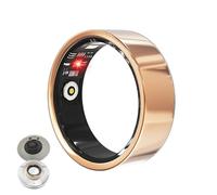 LONGLU Smart Ring pour Hommes Femmes, Bague Tracker de Fitness avec Fréquence Cardiaque/Oxygène Sanguin/Sommeil/Sport/Étanche IP68, Tracker de Santé pour iPhone & Android (Doré, 12)