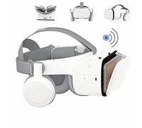 LONGLU VR Casque VR Bluetooth pour iPhone/Samsung... Lunettes de réalité virtuelle 3D avec télécommande sans Fil, Lunettes VR pour Films et Jeux compatibles pour téléphones Android/iOS (Blanc)